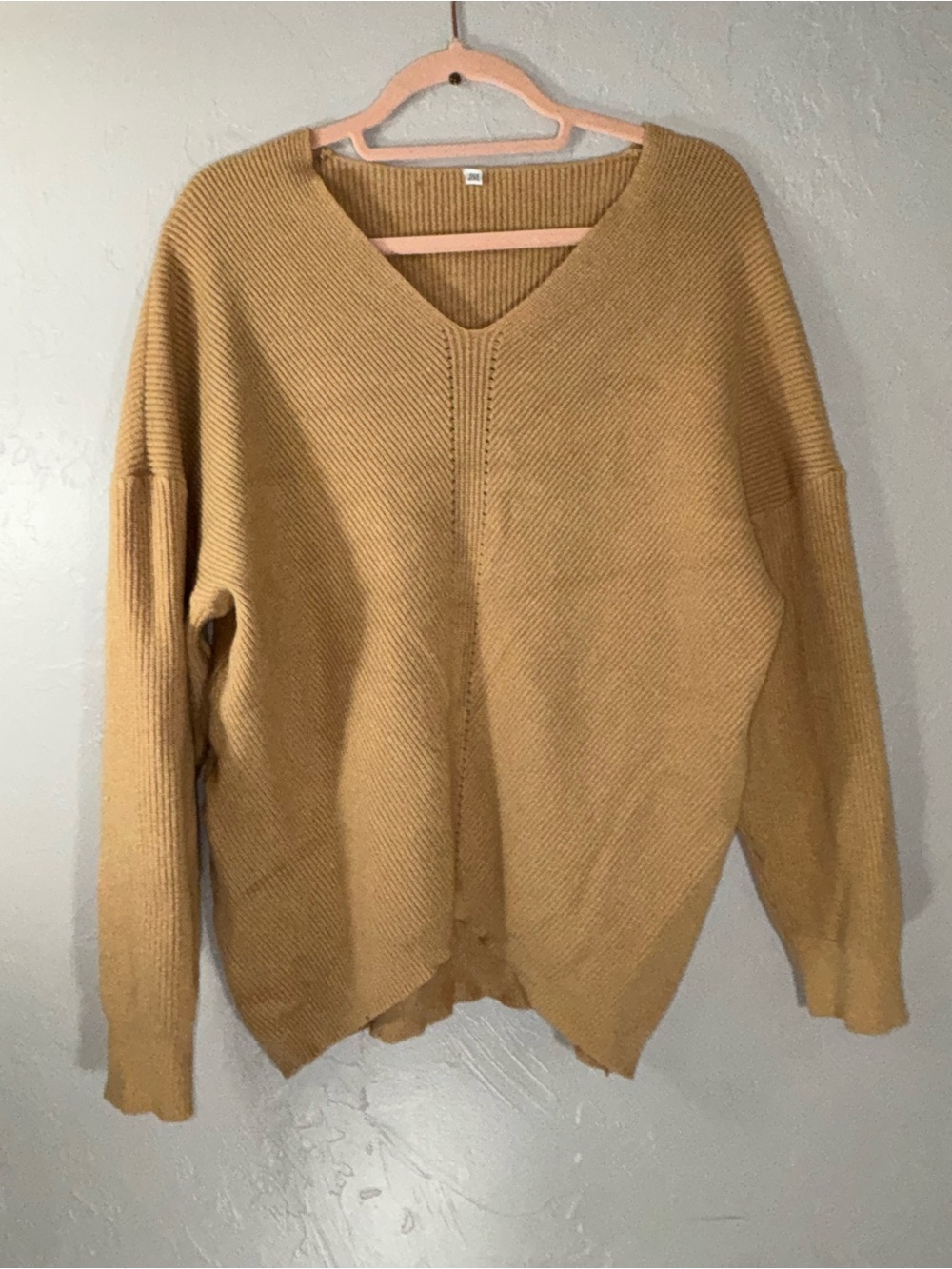 Cozy V-Neck Knit Sweater in Mustard